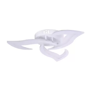 Lustra LED cu telecomanda LOTUS 48W, 3 Petale, lumina Rece/Calda/Neutra, Dimabila, Alb