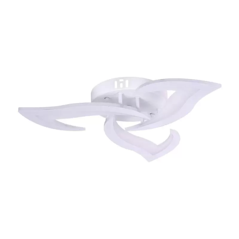 Lustra LED cu telecomanda LOTUS 48W, 3 Petale, lumina Rece/Calda/Neutra, Dimabila, Alb