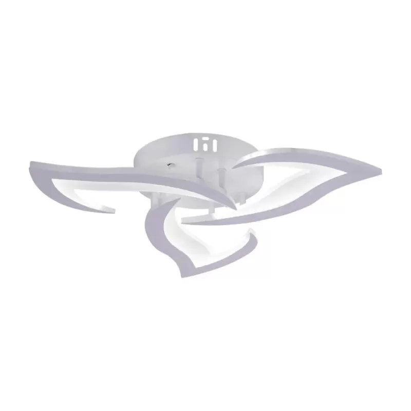 Lustra LED cu telecomanda LOTUS 48W, 3 Petale, lumina Rece/Calda/Neutra, Dimabila, Alb