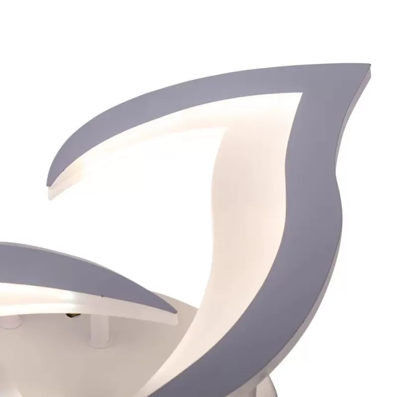 Lustra LED cu telecomanda LOTUS 48W, 3 Petale, lumina Rece/Calda/Neutra, Dimabila, Alb