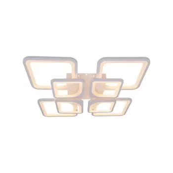 Lustra LED cu telecomanda ZOE 135W, 8 Patrate, lumina Rece/Calda/Neutra, Dimabila, Alb