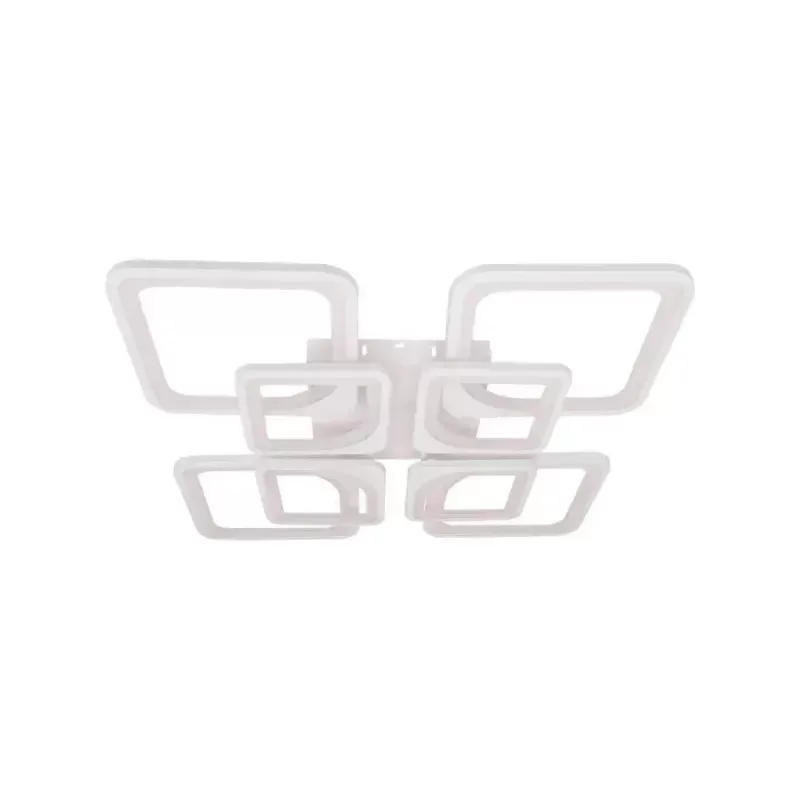 Lustra LED cu telecomanda ZOE 135W, 8 Patrate, lumina Rece/Calda/Neutra, Dimabila, Alb