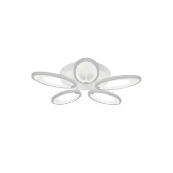 Lustra LED cu telecomanda SUNFLOWER 54W, 5 Elemente, lumina Rece/Calda/Neutra, Dimabila, Alb