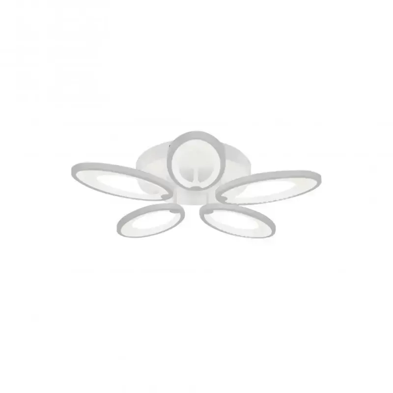 Lustra LED cu telecomanda SUNFLOWER 54W, 5 Elemente, lumina Rece/Calda/Neutra, Dimabila, Alb