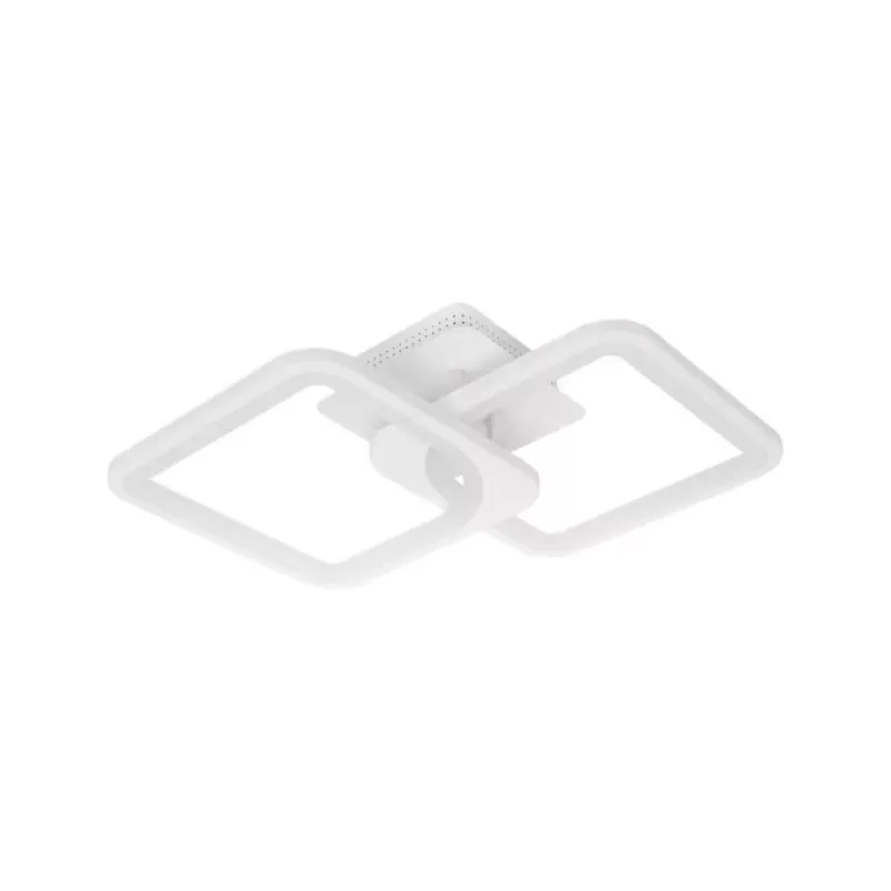 Lustra LED cu telecomanda ZOE 39W, 2 Patrate, lumina Rece/Calda/Neutra, Dimabila, Alb