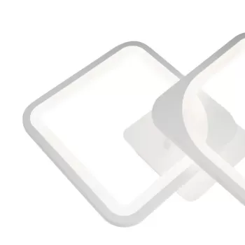 Lustra LED cu telecomanda ZOE 39W, 2 Patrate, lumina Rece/Calda/Neutra, Dimabila, Alb