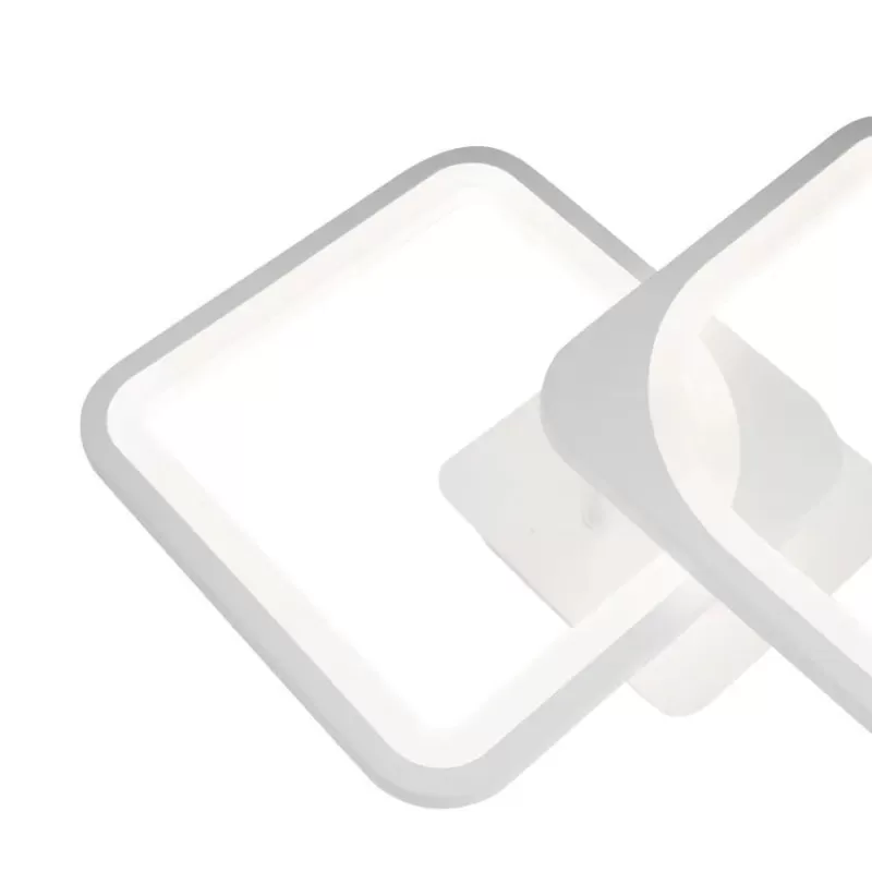 Lustra LED cu telecomanda ZOE 39W, 2 Patrate, lumina Rece/Calda/Neutra, Dimabila, Alb