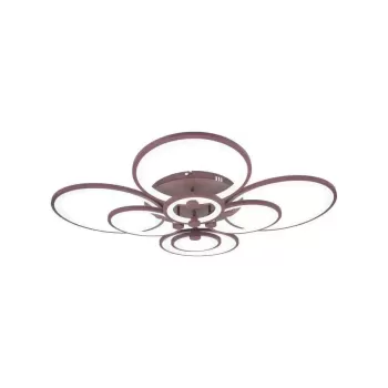 Lustra LED cu telecomanda ALANI 200W, 8 Cercuri, lumina Rece/Calda/Neutra, Dimabila, Maro