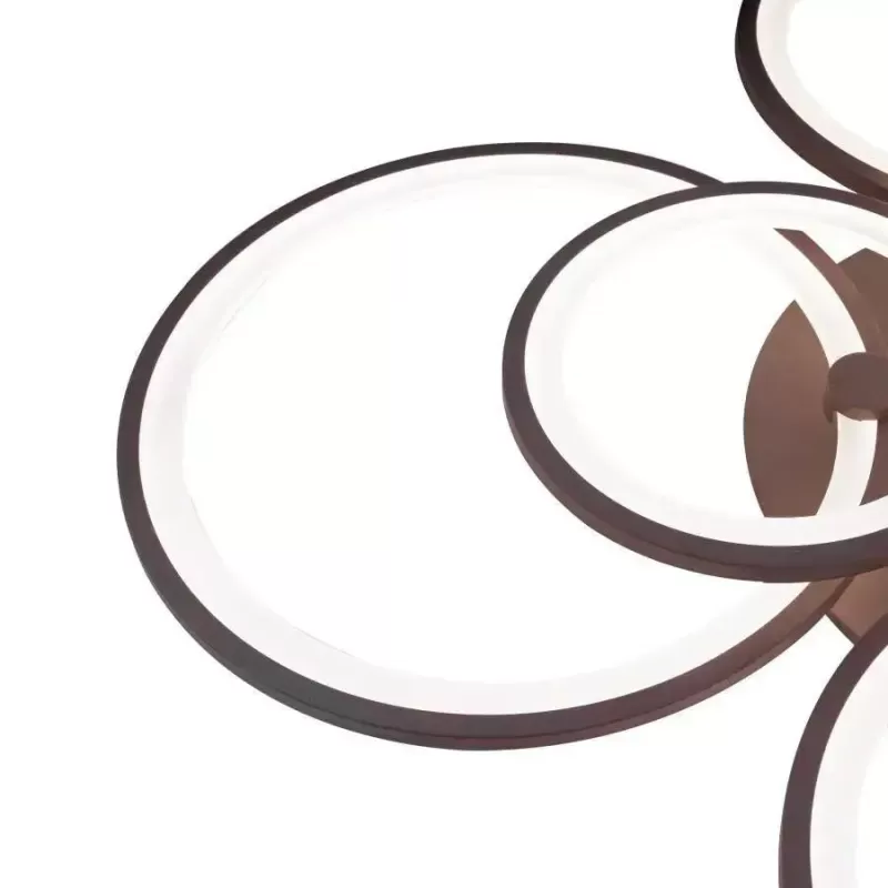 Lustra LED cu telecomanda ALANI 200W, 8 Cercuri, lumina Rece/Calda/Neutra, Dimabila, Maro