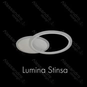 Lustra LED cu telecomanda LUCY 40W, 2 Cercuri, lumina Rece/Calda/Neutra, Dimabila, Alb