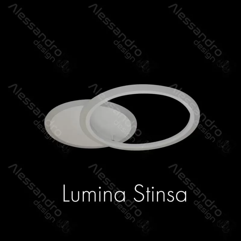 Lustra LED cu telecomanda LUCY 40W, 2 Cercuri, lumina Rece/Calda/Neutra, Dimabila, Alb