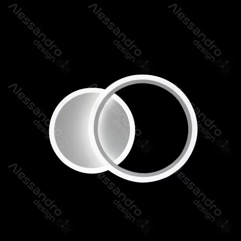 Lustra LED cu telecomanda LUCY 40W, 2 Cercuri, lumina Rece/Calda/Neutra, Dimabila, Alb