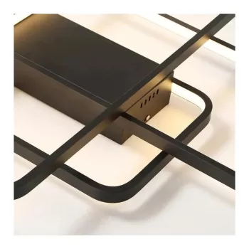 Lustra LED cu telecomanda AXIS 96W, 3 Elemente, lumina Rece/Calda/Neutra, Dimabila, Negru