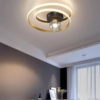 Lustra LED cu telecomanda ISELIN 96W, lumina Rece/Calda/Neutra, Dimabila, Auriu