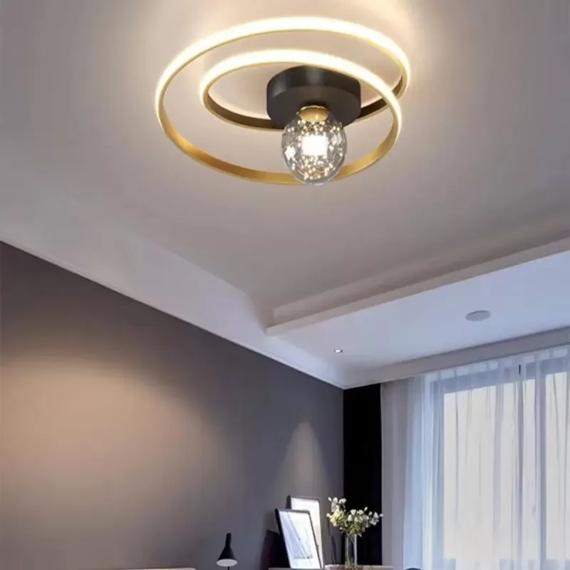 Lustra LED cu telecomanda ISELIN 96W, lumina Rece/Calda/Neutra, Dimabila, Auriu