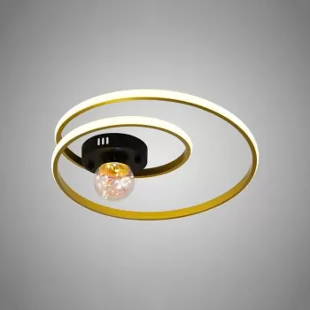 Lustra LED cu telecomanda ISELIN 96W, lumina Rece/Calda/Neutra, Dimabila, Auriu