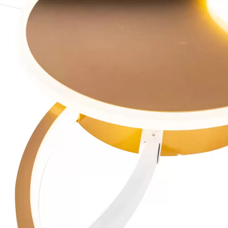 Lustra LED cu telecomanda KILLIAN 120W, 4 Cercuri, lumina Rece/Calda/Neutra, Dimabila, Auriu Alb