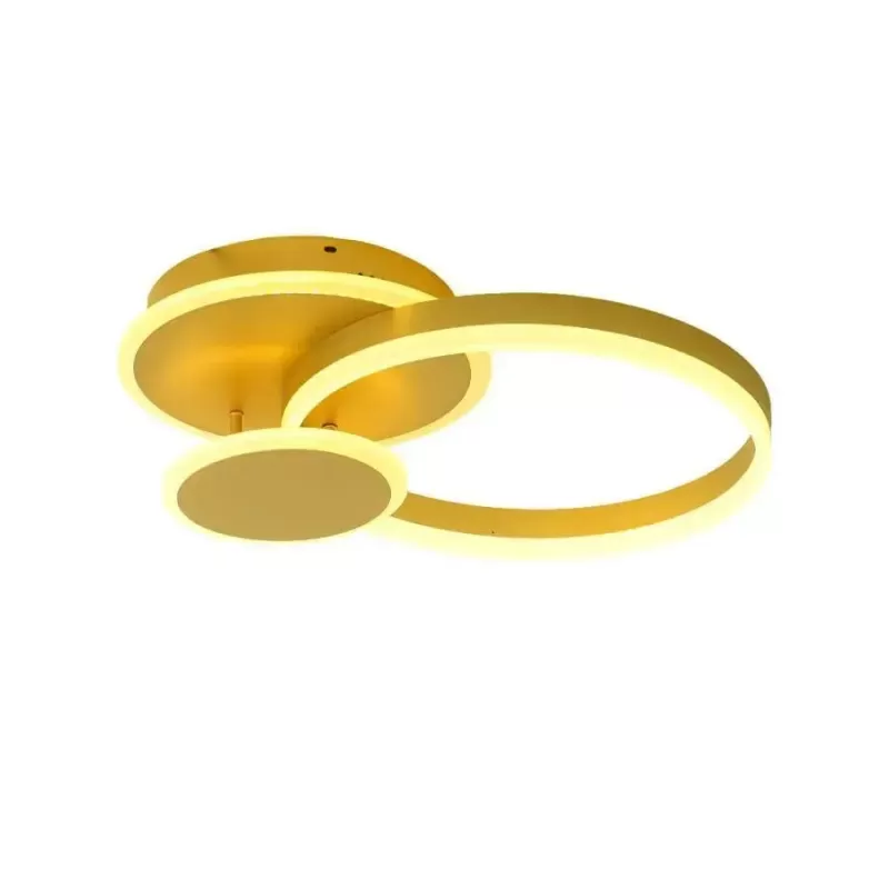 Lustra LED cu telecomanda LYRA 102W 1 Cerc, lumina Rece/Calda/Neutra, Dimabila, Auriu Periat