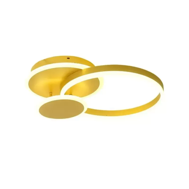 Lustra LED cu telecomanda LYRA 102W 1 Cerc, lumina Rece/Calda/Neutra, Dimabila, Auriu Periat