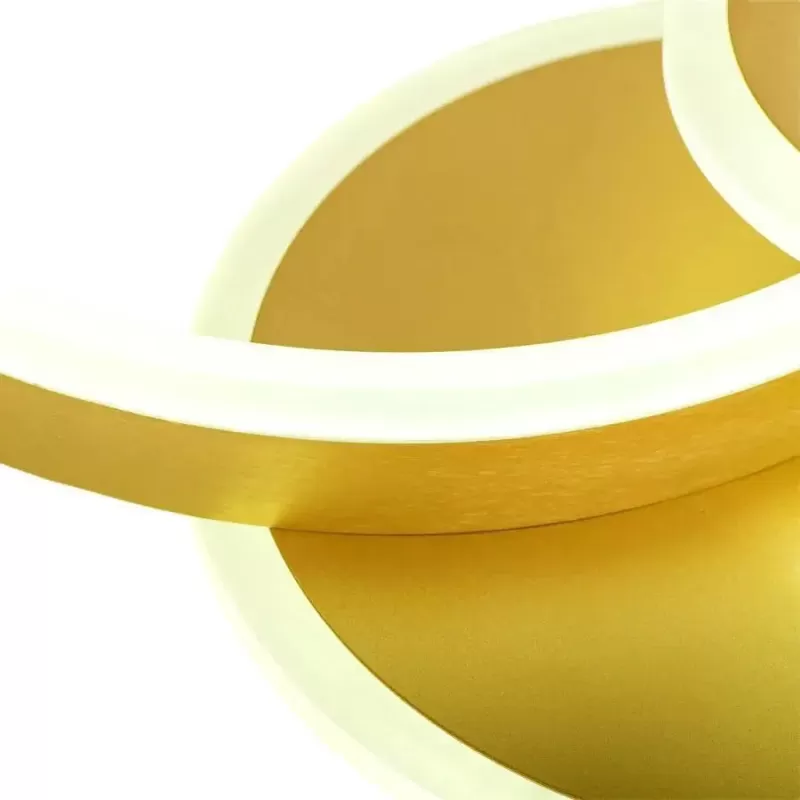 Lustra LED cu telecomanda LYRA 102W 1 Cerc, lumina Rece/Calda/Neutra, Dimabila, Auriu Periat