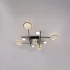 Lustra LED cu telecomanda si cristal MISEL 168W, 9 Elemente, lumina Rece/Calda/Neutra, Dimabila, Negru Auriu