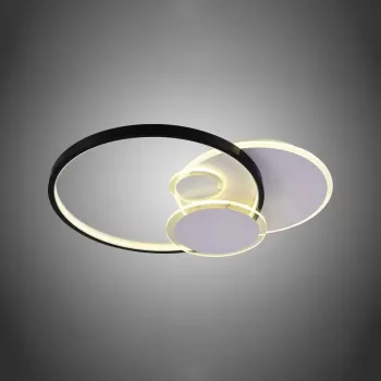 Lustra LED cu telecomanda ODINA 96W, lumina Rece/Calda/Neutra, Dimabila, Negru