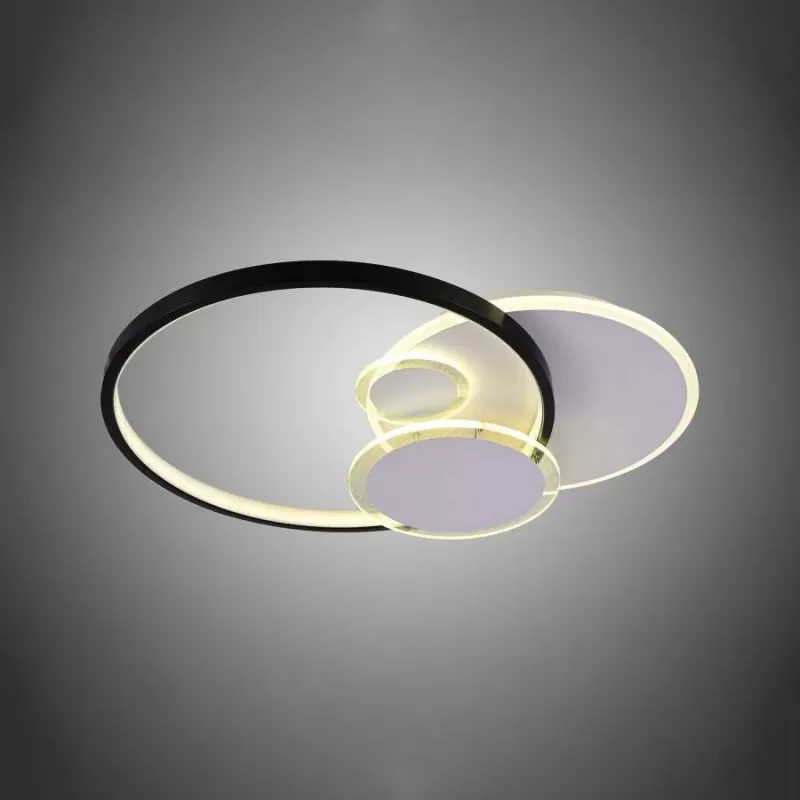 Lustra LED cu telecomanda ODINA 96W, lumina Rece/Calda/Neutra, Dimabila, Negru