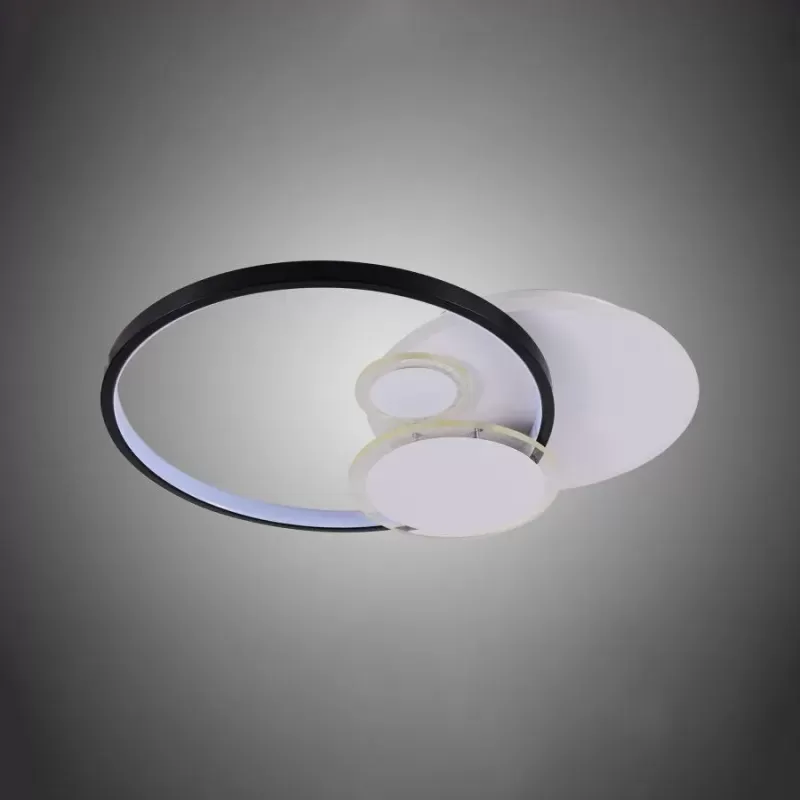 Lustra LED cu telecomanda ODINA 96W, lumina Rece/Calda/Neutra, Dimabila, Negru