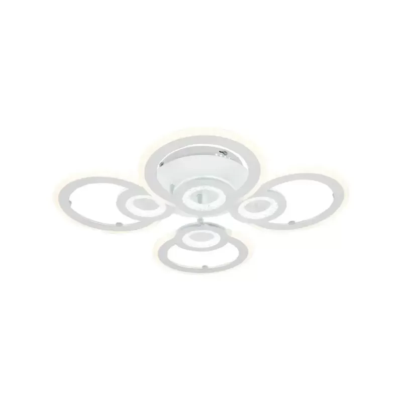 Lustra LED cu telecomanda KADE 72W, 4 Cercuri, lumina Rece/Calda/Neutra, Dimabila, Alb