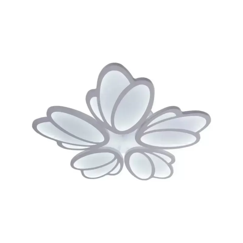 Lustra LED cu telecomanda TULIP 73W, 5 Petale, lumina Rece/Calda/Neutra, Dimabila, Alb