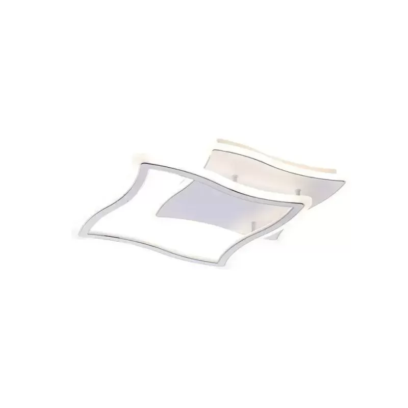 Lustra LED cu telecomanda PANDORA 90W, 2 Patrate, lumina Rece/Calda/Neutra, Dimabila, Alb