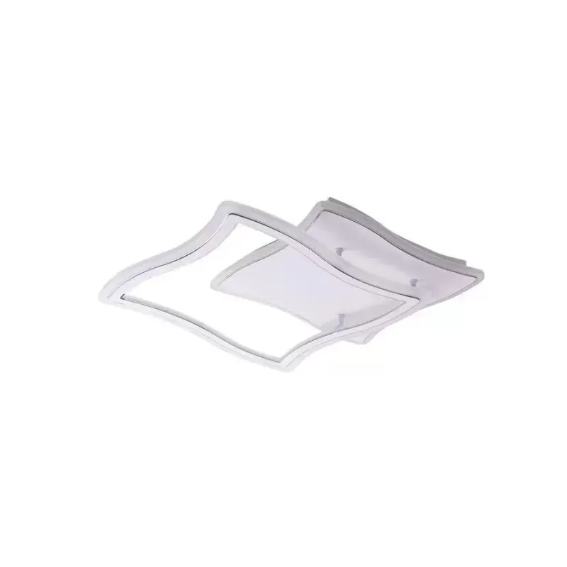Lustra LED cu telecomanda PANDORA 90W, 2 Patrate, lumina Rece/Calda/Neutra, Dimabila, Alb