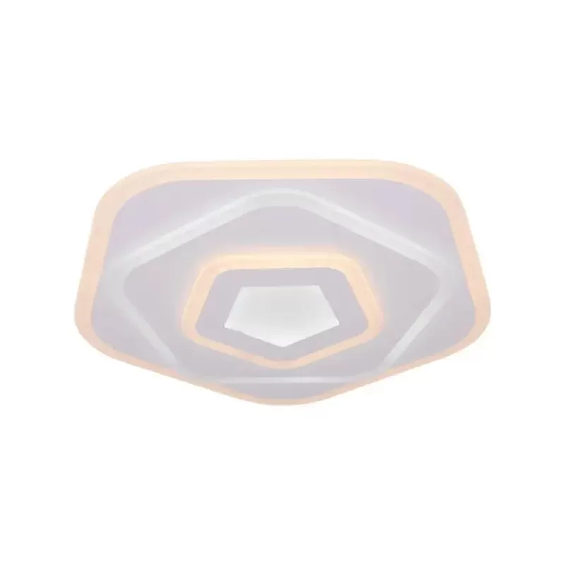 Lustra LED cu telecomanda PENTAGON 59W, lumina Rece/Calda/Neutra, Alb