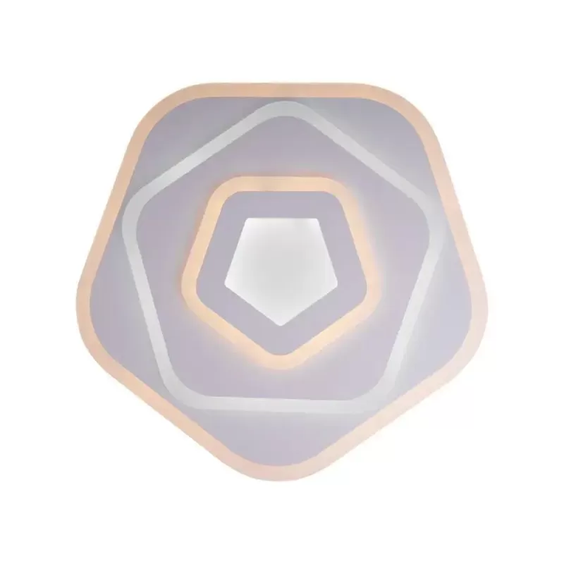 Lustra LED cu telecomanda PENTAGON 59W, lumina Rece/Calda/Neutra, Alb