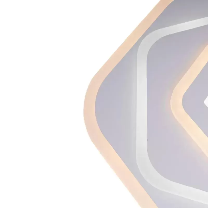 Lustra LED cu telecomanda PENTAGON 59W, lumina Rece/Calda/Neutra, Alb