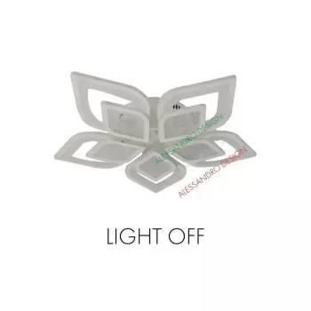 Lustra LED cu telecomanda DALIA 170W, 5 Petale, lumina Rece/Calda/Neutra, Dimabila, Alb