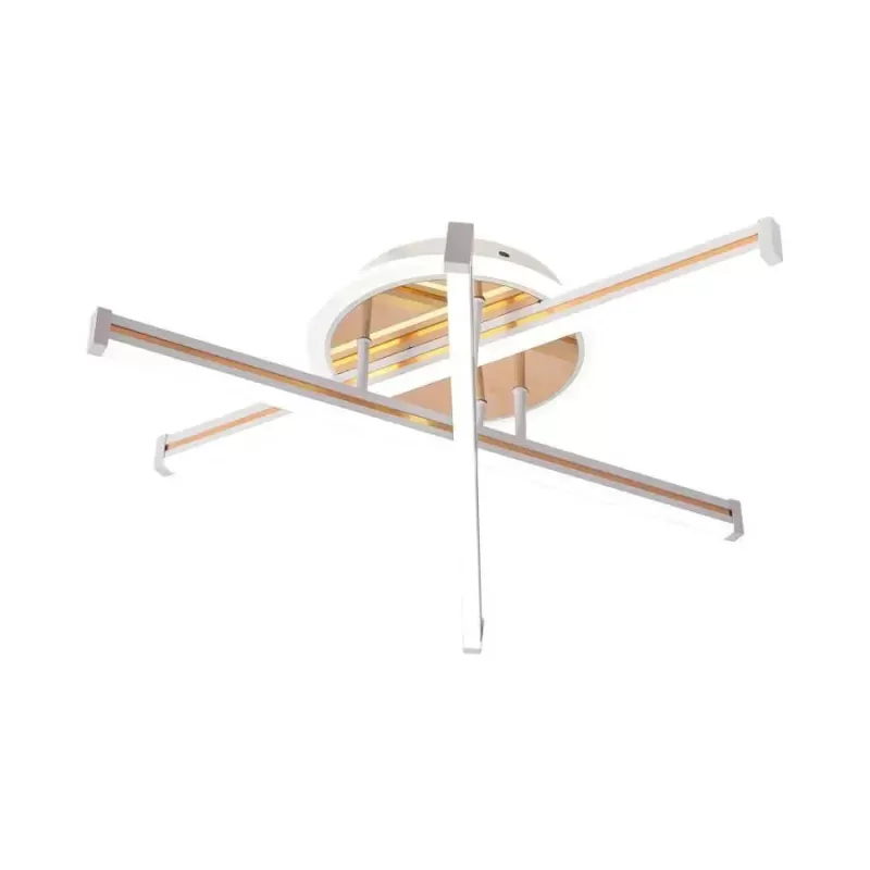 Lustra LED cu telecomanda TAMARA 96W, 3 Elemente, Liniara, lumina Rece/Calda/Neutra, Dimabila, Auriu Alb