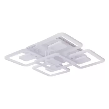 Lustra LED cu telecomanda FELIX 107W, 5 Patrate, lumina Rece/Calda/Neutra, Dimabila, Alb