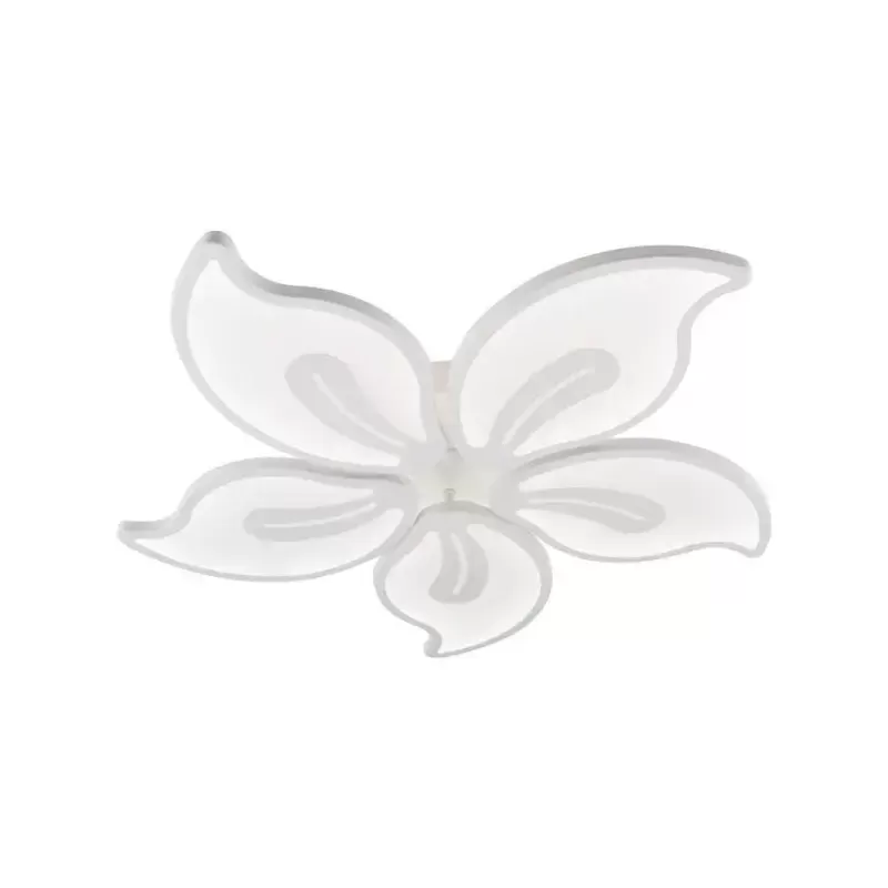 Lustra LED cu telecomanda JASMINE 73W, 5 Petale, lumina Rece/Calda/Neutra, Dimabila, Alb