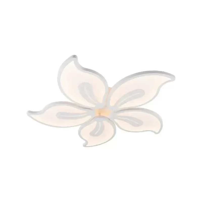 Lustra LED cu telecomanda JASMINE 73W, 5 Petale, lumina Rece/Calda/Neutra, Dimabila, Alb