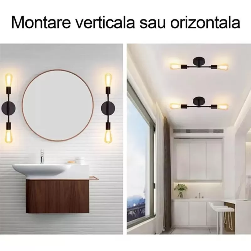 Lustra Sindi, 2 x E27, Metal, Negru