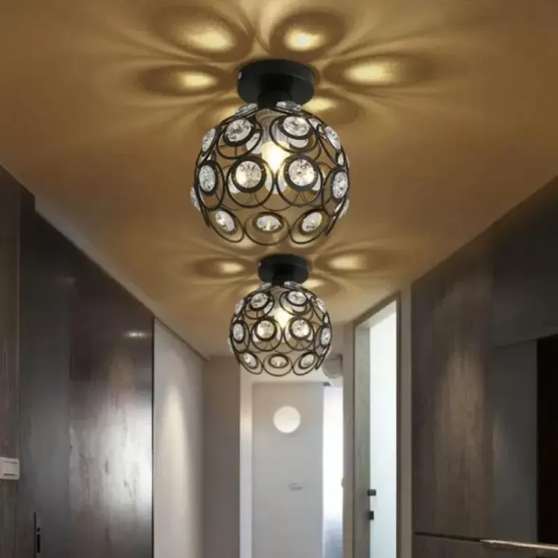 Lustra Vera, 1*E27, Negru, Metal si Cristal