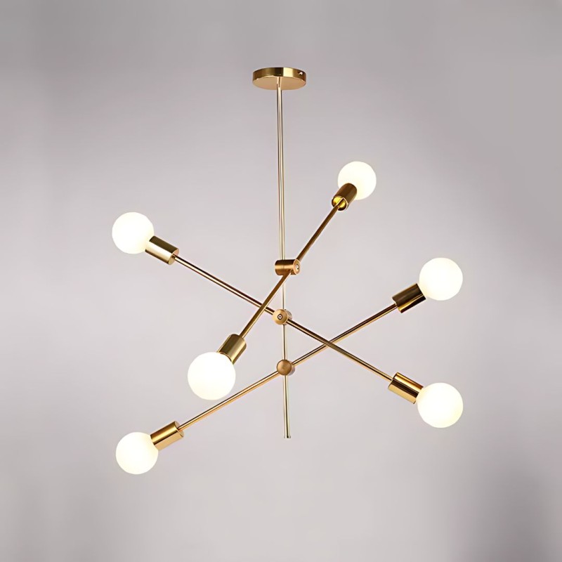 Lustra Dariya, 3 Brate, 6x E27, Metal, Auriu