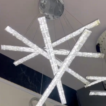 Lustra LED suspendata cu telecomanda si cristal LIBORIA 64W, lumina Rece/Calda/Neutra, Dimabila, Crom Lucios