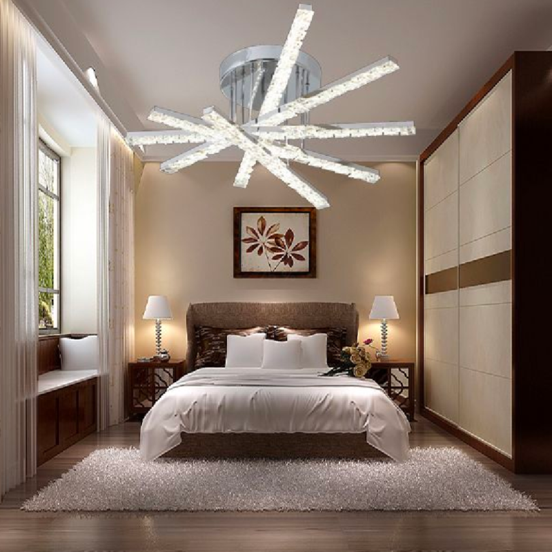 Lustra LED cu telecomanda LUELLA 68W 5 Elemente, Liniara, lumina Rece/Calda/Neutra, Dimabila, Argintiu