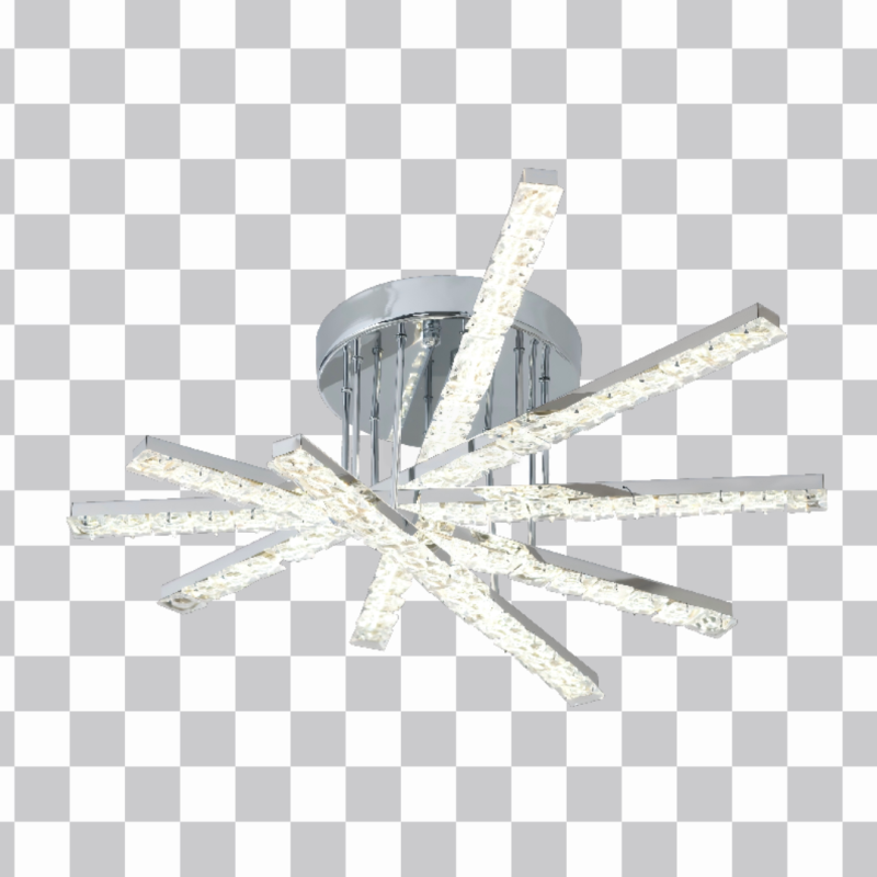 Lustra LED cu telecomanda LUELLA 68W 5 Elemente, Liniara, lumina Rece/Calda/Neutra, Dimabila, Argintiu