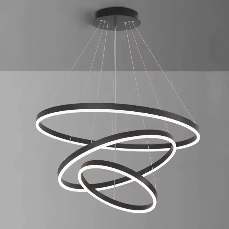 Lustra LED suspendata PAGANO 46W, 4000K, 30x40x49cm, Negru, Inaltime Reglabila