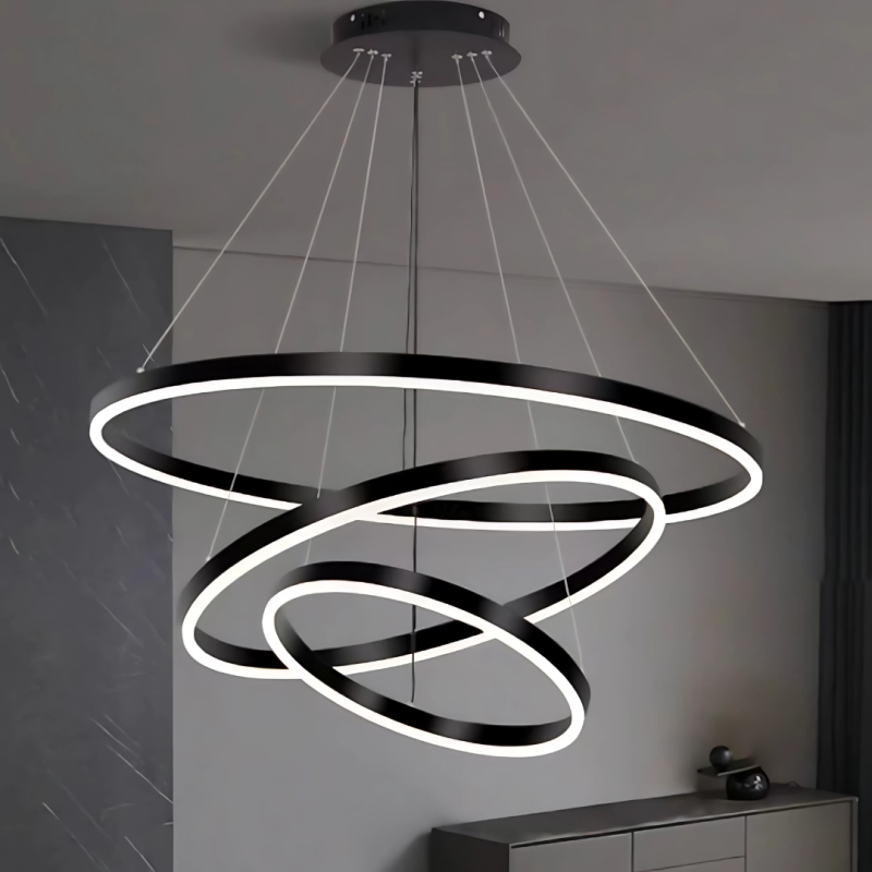 Lustra LED suspendata PAGANO 46W, 4000K, 30x40x49cm, Negru, Inaltime Reglabila