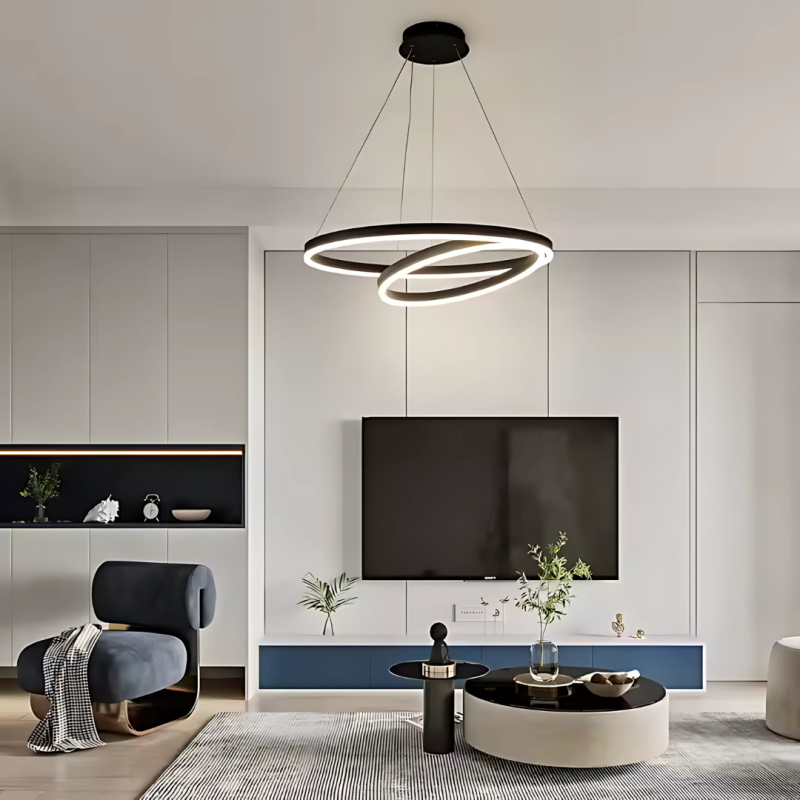 Lustra LED suspendata PAGANO 31W, 4000K, 30x49cm, Negru, Inaltime Reglabila