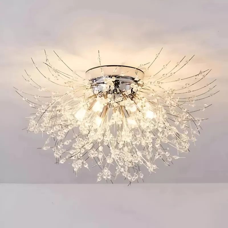 Candelabru Cristal RONDO Vivace, 6x G9, Diametru 49cm, Argintiu Lucios